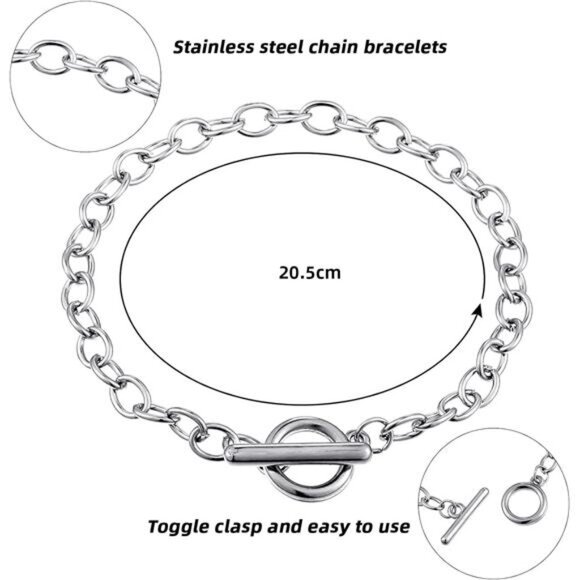 Bulk Bracelet Chains for DIY Jewelry Making Toggle Clasp Link Chains for Women - Picture 3 of 8